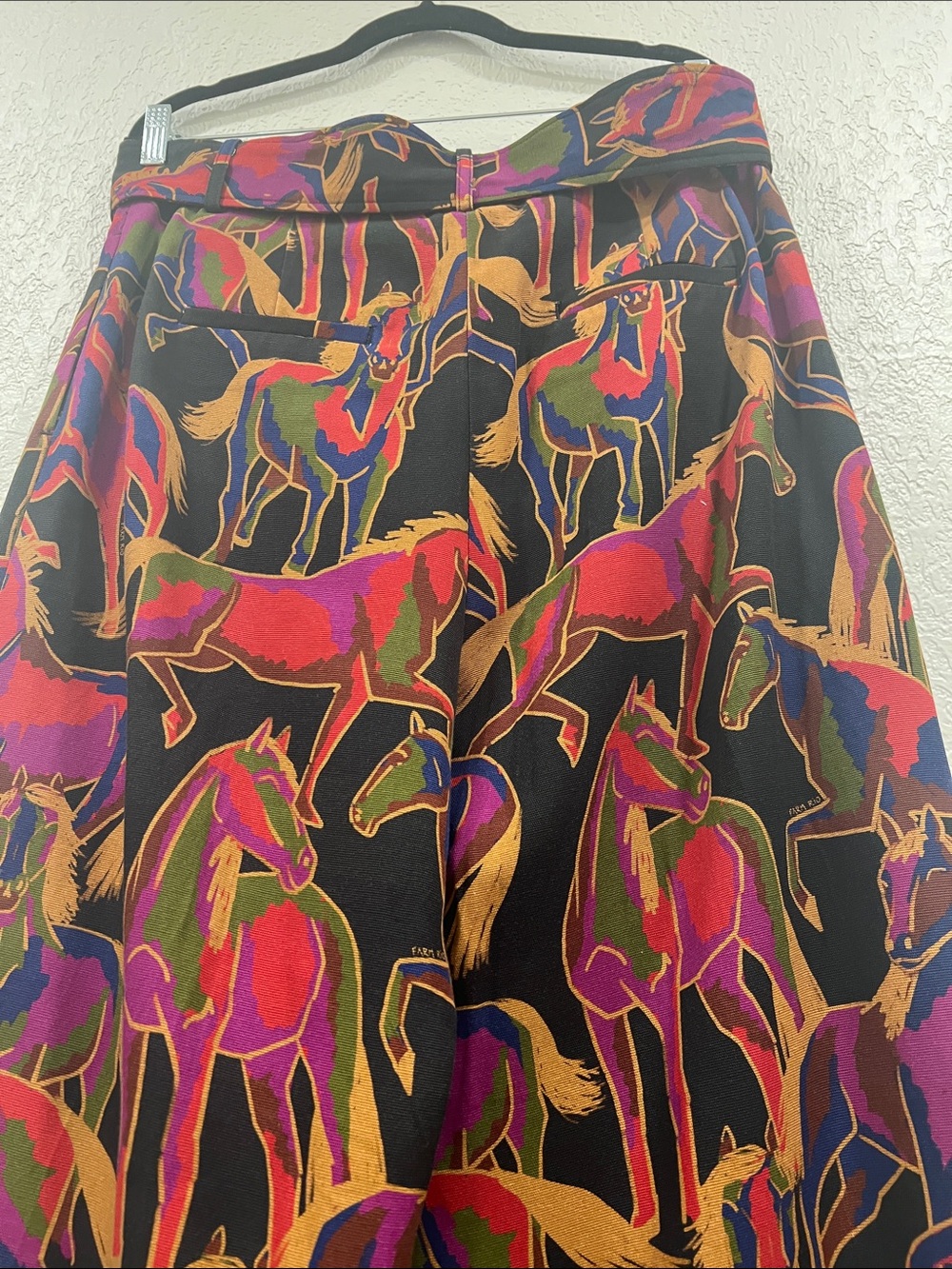Farm Rio Black Wild Horses Wide Leg Pants size Large - Picture 8 of 16